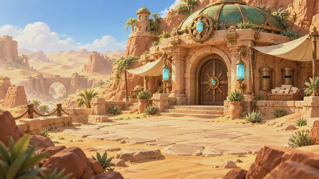An archive building in a golden desert